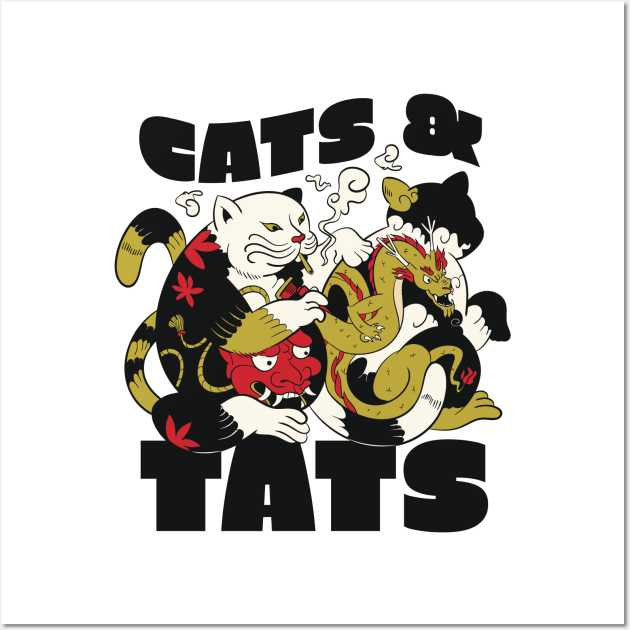 Cats And Tats P R t shirt Wall Art by LindenDesigns